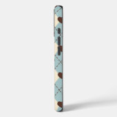 Aesthetic Blue,Cream Argyle Heart Pattern  cover Case-Mate iPhoneケース (裏面 / 左)