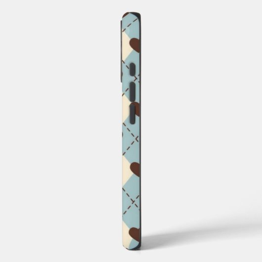 Aesthetic Blue,Cream Argyle Heart Pattern cover Case-Mate iPhoneケース (裏面 / 左)