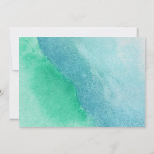 Aesthetic Blue Peacock Bird baby shower 招待状 (裏面)