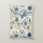 Aesthetic Blue Wildflowers アクセントクッション (裏面(縦))