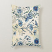 Aesthetic Blue Wildflowers アクセントクッション (正面(垂直))