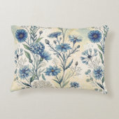 Aesthetic Blue Wildflowers アクセントクッション (裏面)