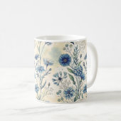 Aesthetic Blue Wildflowers コーヒーマグカップ (正面右)
