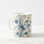 Aesthetic Blue Wildflowers コーヒーマグカップ (正面左)