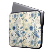 Aesthetic Blue Wildflowers ラップトップスリーブ (正面左)