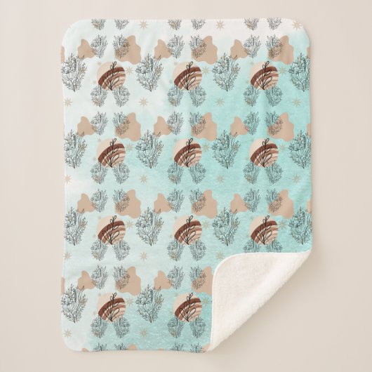 Aesthetic Boho Wildflowers Flowers シェルパブランケット (正面)
