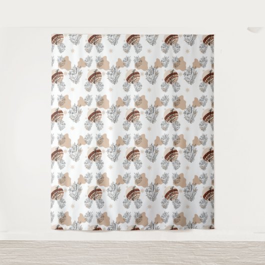 Aesthetic Boho Wildflowers Flowers  タペストリー (正面)