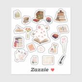 Aesthetic Book & Flower Stickers シール (シート)