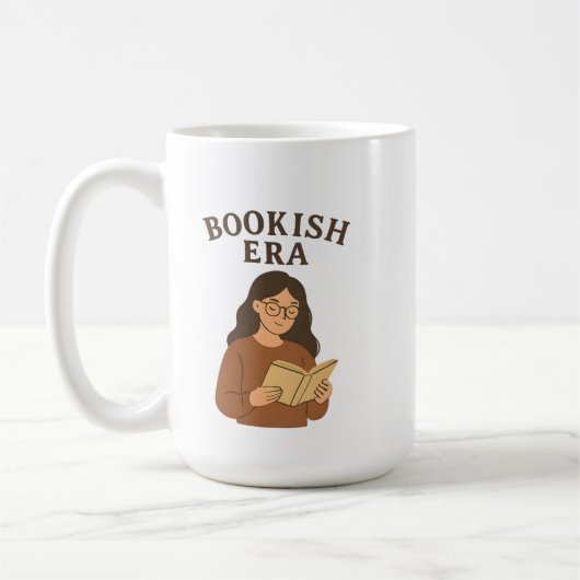Aesthetic Bookish Era Cozy Reading Girl コーヒーマグカップ (左)