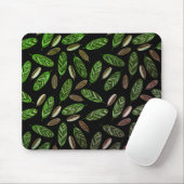 Aesthetic Botanical Black& Green Mouse Pad マウスパッド (マウス)