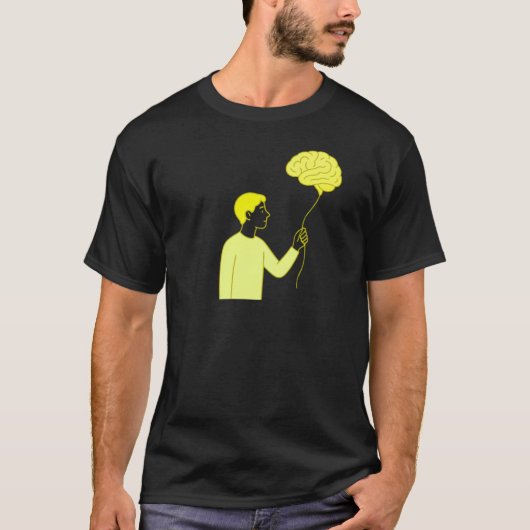 Aesthetic Brain Balloon • Funny Overthinking Art Tシャツ (正面)