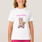 Aesthetic Capybara Just Chillin' Cute T-Shirt Tシャツ (正面)