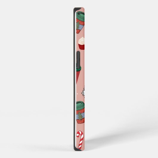 Aesthetic Christmas Mistletoe Coffee iPhoneケース (右側面)