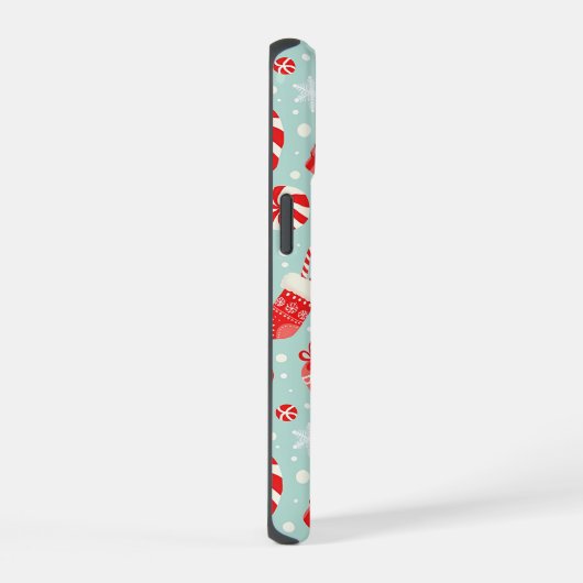 Aesthetic Christmas Pattern Candy iPhone 15ケース (右側面)