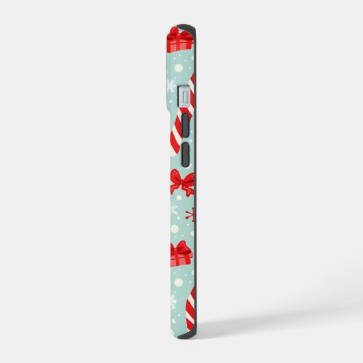 Aesthetic Christmas Pattern Candy iPhone 15ケース (左側面)