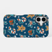 Aesthetic Christmas Pattern Santa Candy iPhone 16ケース (裏面横)