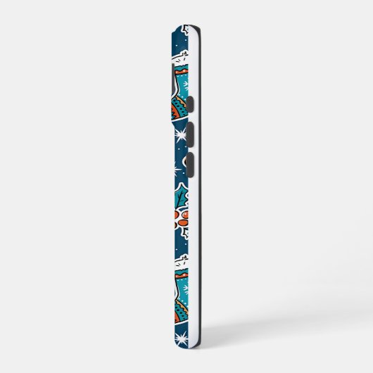 Aesthetic Christmas Pattern Santa Candy iPhone 16ケース (左側面)