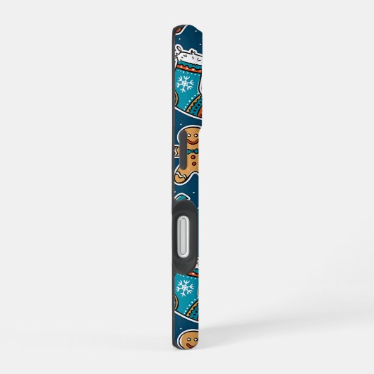 Aesthetic Christmas Pattern Santa Candy iPhone 16ケース (右側面)