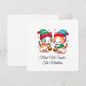 Aesthetic Christmas Pattern Santa Candy Minimalist 招待状 (正面/裏面)