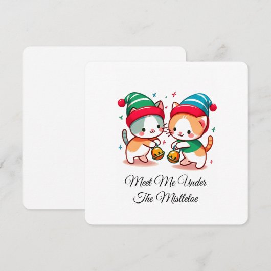 Aesthetic Christmas Pattern Santa Candy Minimalist 招待状 (正面/裏面)