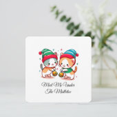 Aesthetic Christmas Pattern Santa Candy Minimalist 招待状 (スタンド正面)