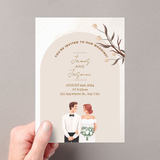 Aesthetic classy wedding invitation アクリル招待状 (インサイチュ (ポータブル))