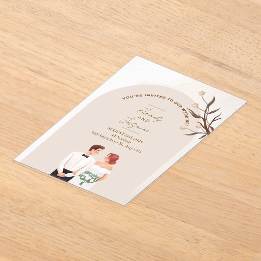 Aesthetic classy wedding invitation アクリル招待状 (レイダウン)