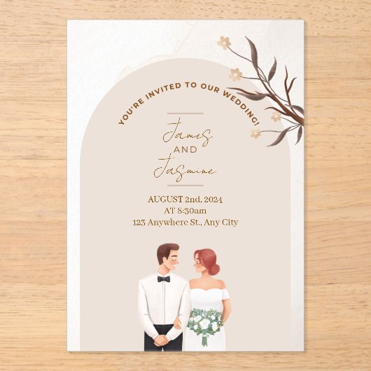 Aesthetic classy wedding invitation アクリル招待状 (正面)