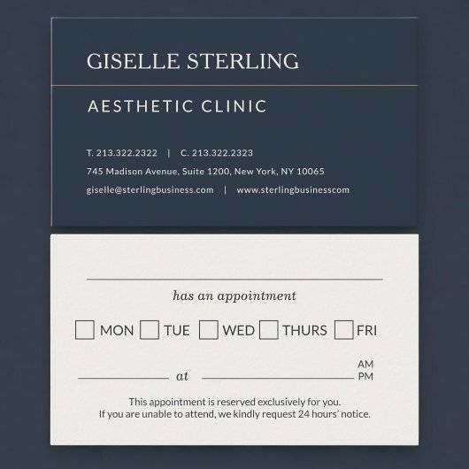 Aesthetic Clinic Office Appointment Reminder 予約カード