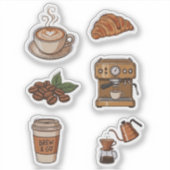 Aesthetic Coffee Shop Sticker Pack シール (正面)