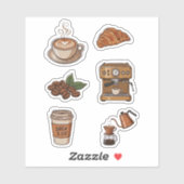 Aesthetic Coffee Shop Sticker Pack シール (シート)