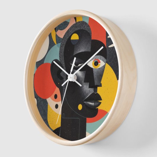 Aesthetic Colorful Abstract Dadaism  壁時計 (傾斜)