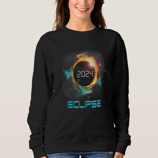 Aesthetic Colorful Total Solar Eclipse 2024 スウェットシャツ (正面)