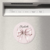 Aesthetic coquette pink bow Personalized Name マグネット (インサイチュ (食洗機))