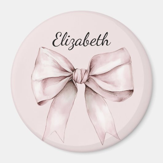 Aesthetic coquette pink bow Personalized Name マグネット (正面)