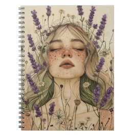 Aesthetic Cottagecore Girl Art Print ノートブック