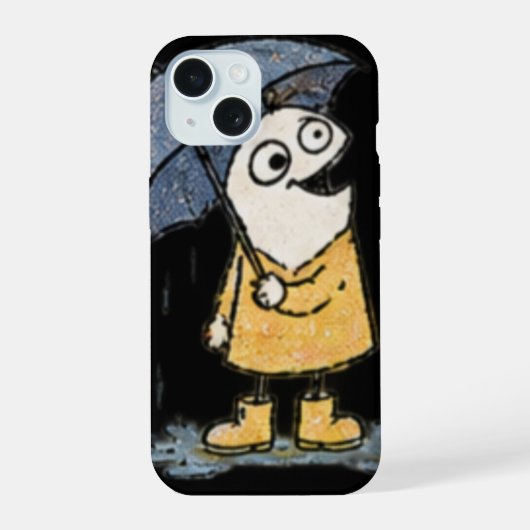 Aesthetic Cozy Loop Character Rainy Day Phone Ca iPhone 15ケース (裏面)