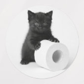 Aesthetic Curious Cats Exploring Toilet Paper ラベル (デザイン1)