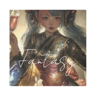 Aesthetic / Dark Fantasy Girl メタルプリント