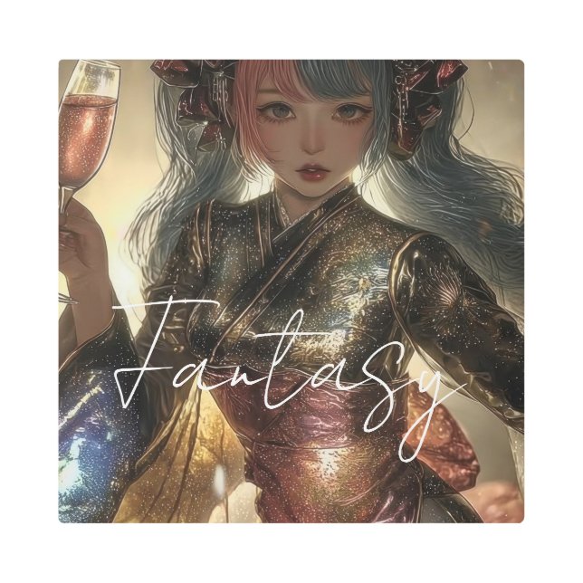 Aesthetic / Dark Fantasy Girl メタルプリント (正面)