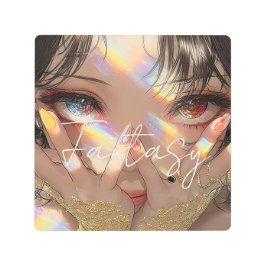 Aesthetic / Dark Fantasy Girl メタルプリント