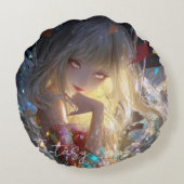Aesthetic / Dark Fantasy Girl ラウンドクッション (裏面)