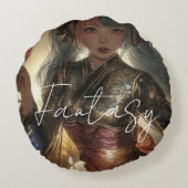Aesthetic / Dark Fantasy Girl ラウンドクッション (裏面)