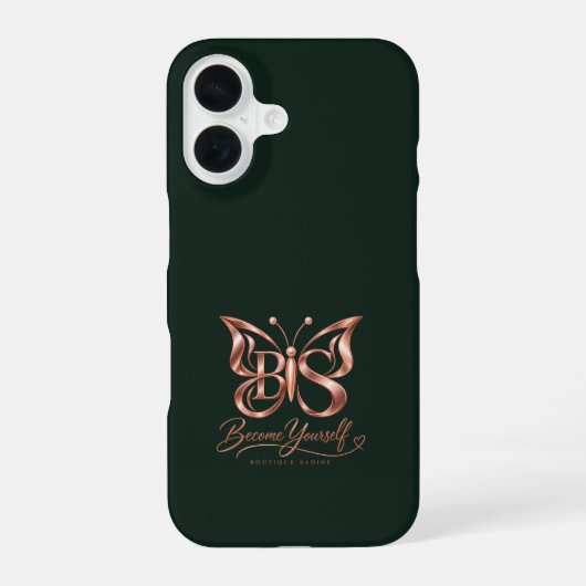 Aesthetic Deep Forest Green iPhone 16 Case | ミニマル 16ケース (裏面)
