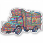 Aesthetic Desi Vintage Pakistani Truck Art  シール (正面)