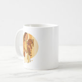 Aesthetic Dog Mom Holding Puppy Illustration コーヒーマグカップ (正面左)