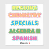 Aesthetic Drop Shadow School Subject Stickers シール (シート)