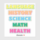 Aesthetic Drop Shadow School Subject Stickers シール (シート)