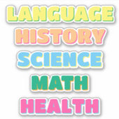 Aesthetic Drop Shadow School Subject Stickers シール (正面)