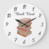 Aesthetic Elegant Book Nerd Gift Minimal Stylish ラージ壁時計 (正面)